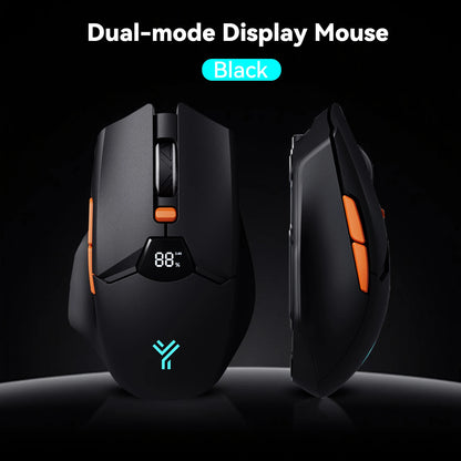 Wireless Mouse 2.4G & Bluetooth, 6-Level DPI (800 to 6400), 600mAh Battery, Ergonomic Design for PC/Laptop, Black & Grey White