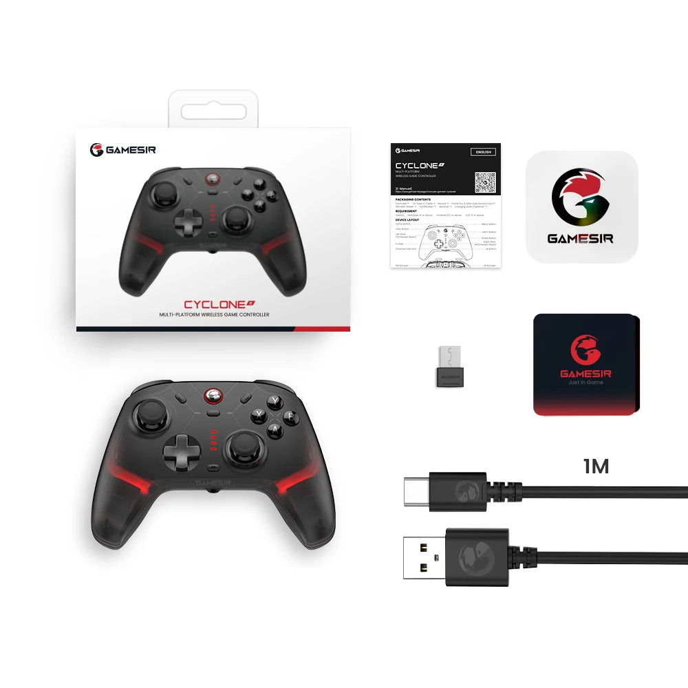 GameSir Cyclone 2 Wireless Controller for Nintendo Switch 2 / PC / Mobile, Bluetooth Gamepad with Hall Sensor Triggers