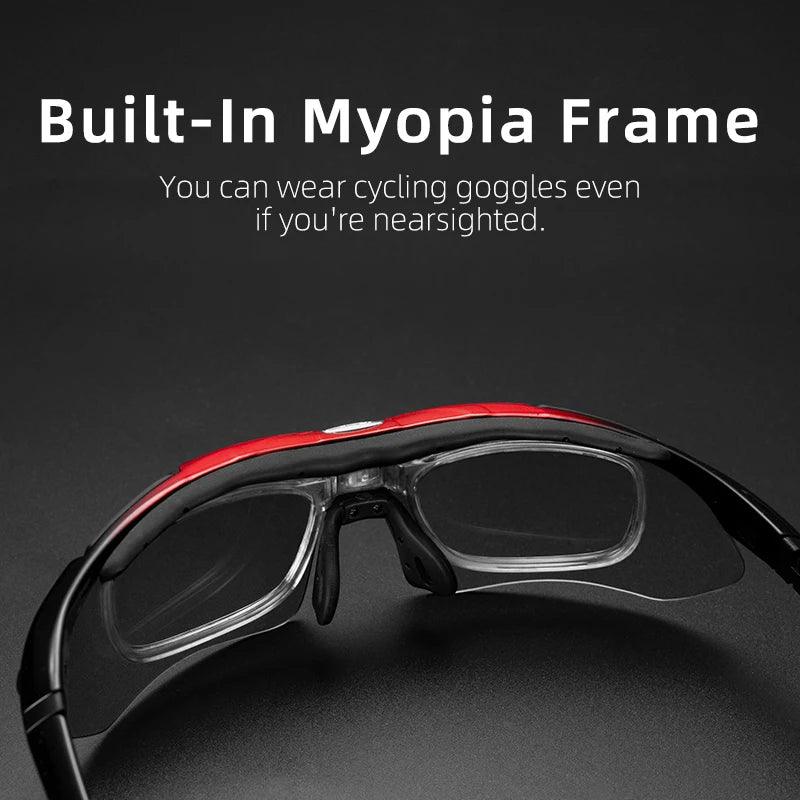ROCKBROS Polarized Cycling Sunglasses 5 Lens MTB Set