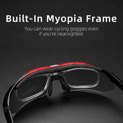 ROCKBROS Polarized Cycling Sunglasses 5 Lens MTB Set