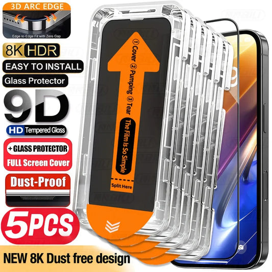 Oleophobic Tempered Glass Screen Protector iPhone 5-Pack