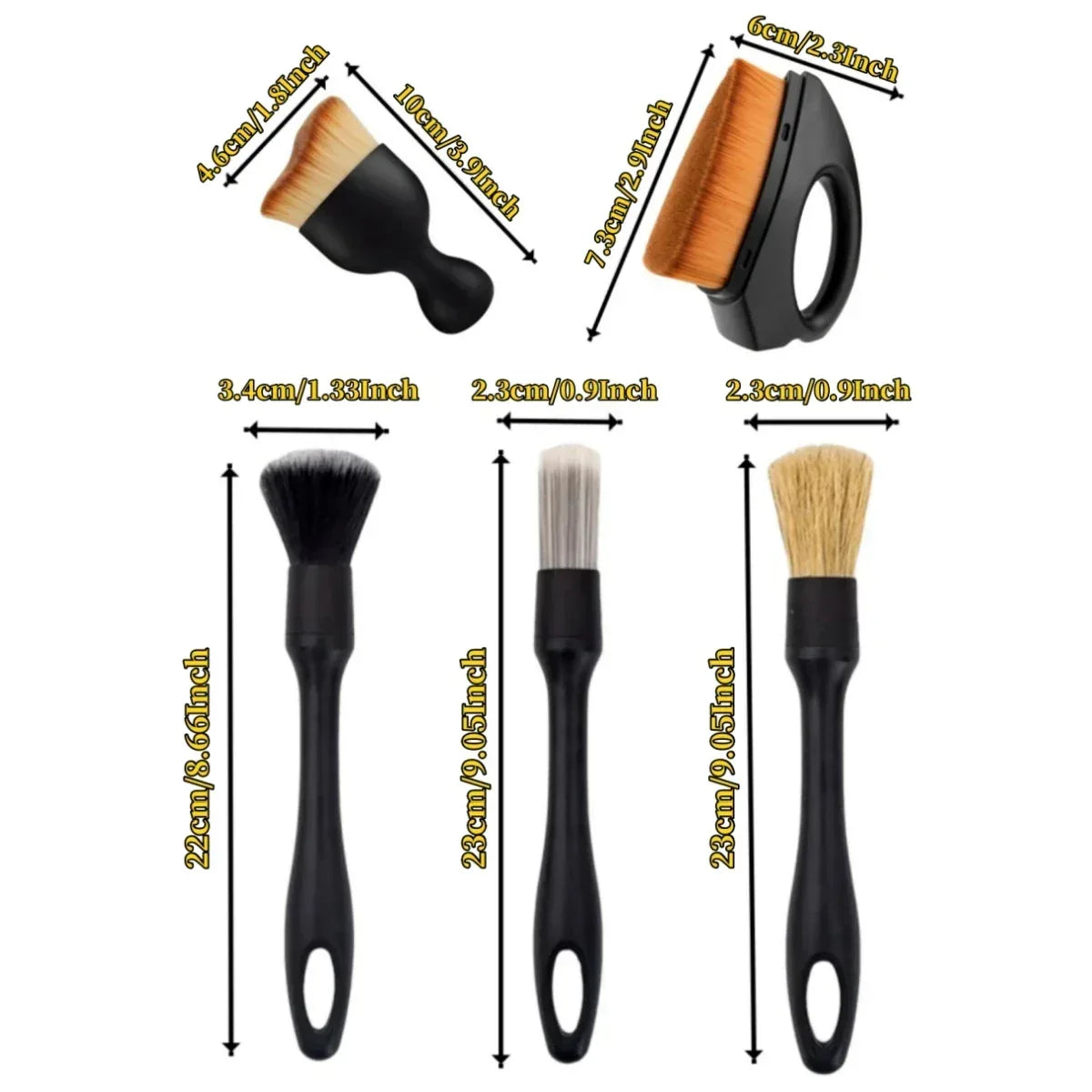 Car Detailing Brush Set – 4-5 Pieces - Urbizia
