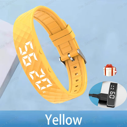 2026 Outdoor Smartwatch Sports Bracelet Vibration Alarm Clock Reminder Sleep Monitoring 24 Hours Pedometer Rechargeable Bracelet