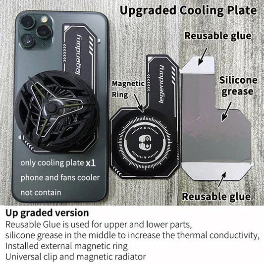 Magnetic Phone Cooling Plate Heat Sink Sticker for Gaming Phones