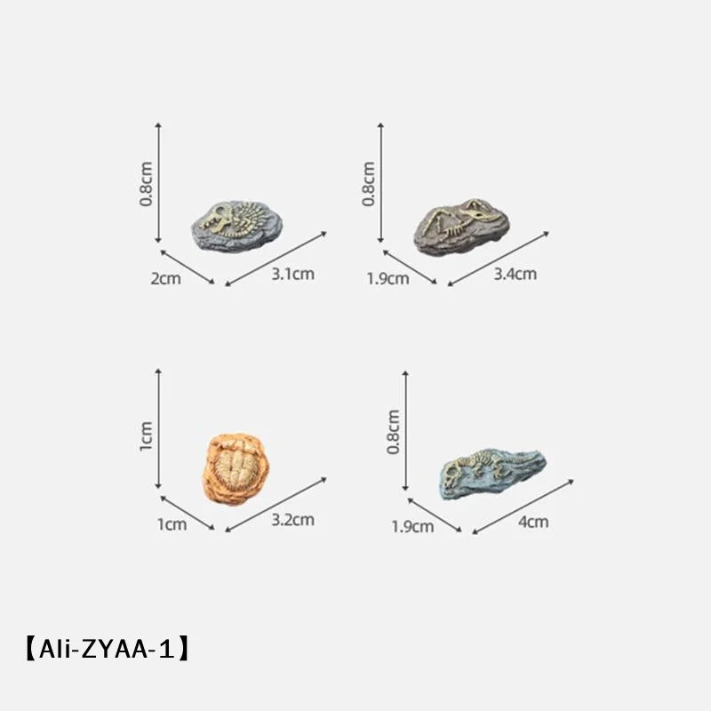 4pcs Micro Landscape Simulation Dinosaur Fossils, DIY Decorations, Desktop Accessories Small Ornaments