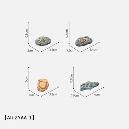 4pcs Micro Landscape Simulation Dinosaur Fossils, DIY Decorations, Desktop Accessories Small Ornaments