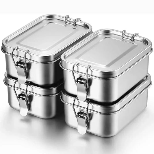 Stainless Steel Bento Lunch Box with Lockable Clips