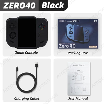 AMPOWN ZERO 40 Handheld Video Game Console 4'' IPS Multi-touch Screen Android A133P Magicx Zero40 Support Vibration Motor WiFi BT