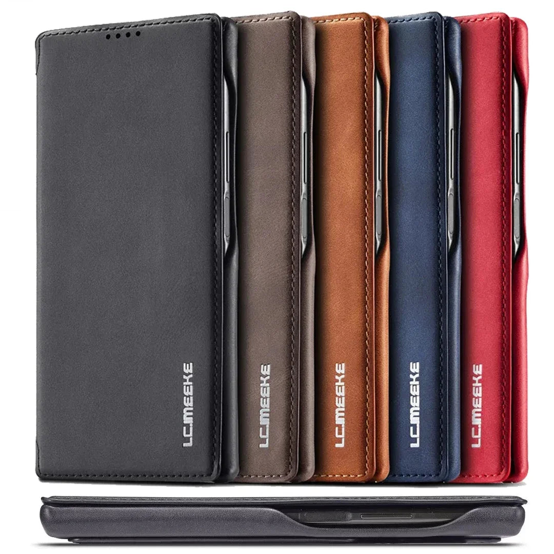 Flip Leather Phone Case For Samsung Galaxy S26 S25 S24 S23 Ultra S22 Plus S21 FE S20 Card Slot Stand Wallet Protect Cover