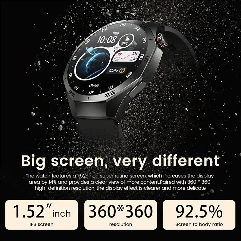 2025New For Android and ios Smart Watch Men AMOLED Screen GPS Motion trajectory Heart Rate Bluetooth Calls SmartWatch Waterproof - Urbizia
