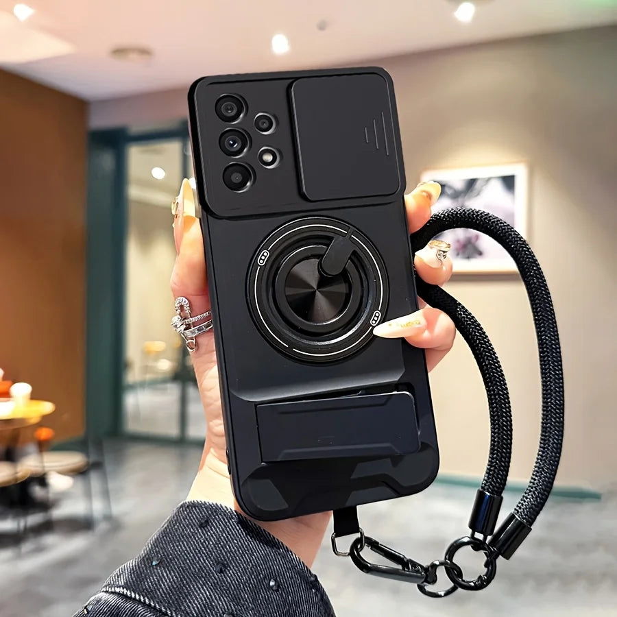 for Samsung Galaxy S26 S24 S23 Ultra S25 Edge FE Multifunctional Phone Case. with Lanyard,  Stand,for Car Mounts.