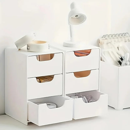 3-Tier Desk Organizer Storage Drawers Is Suitable for Stationery, Jewelry and Cosmetics Storage Portable Partition Box