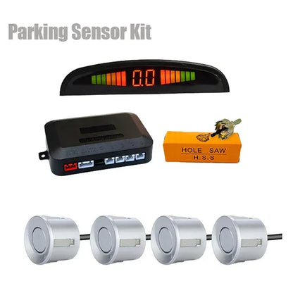 Car LED Parking Sensor Kit with 4 Radar Accurate Digital Display of Obstacle Distance Alarm Parktronic Kit Suitable For Most Car - Urbizia