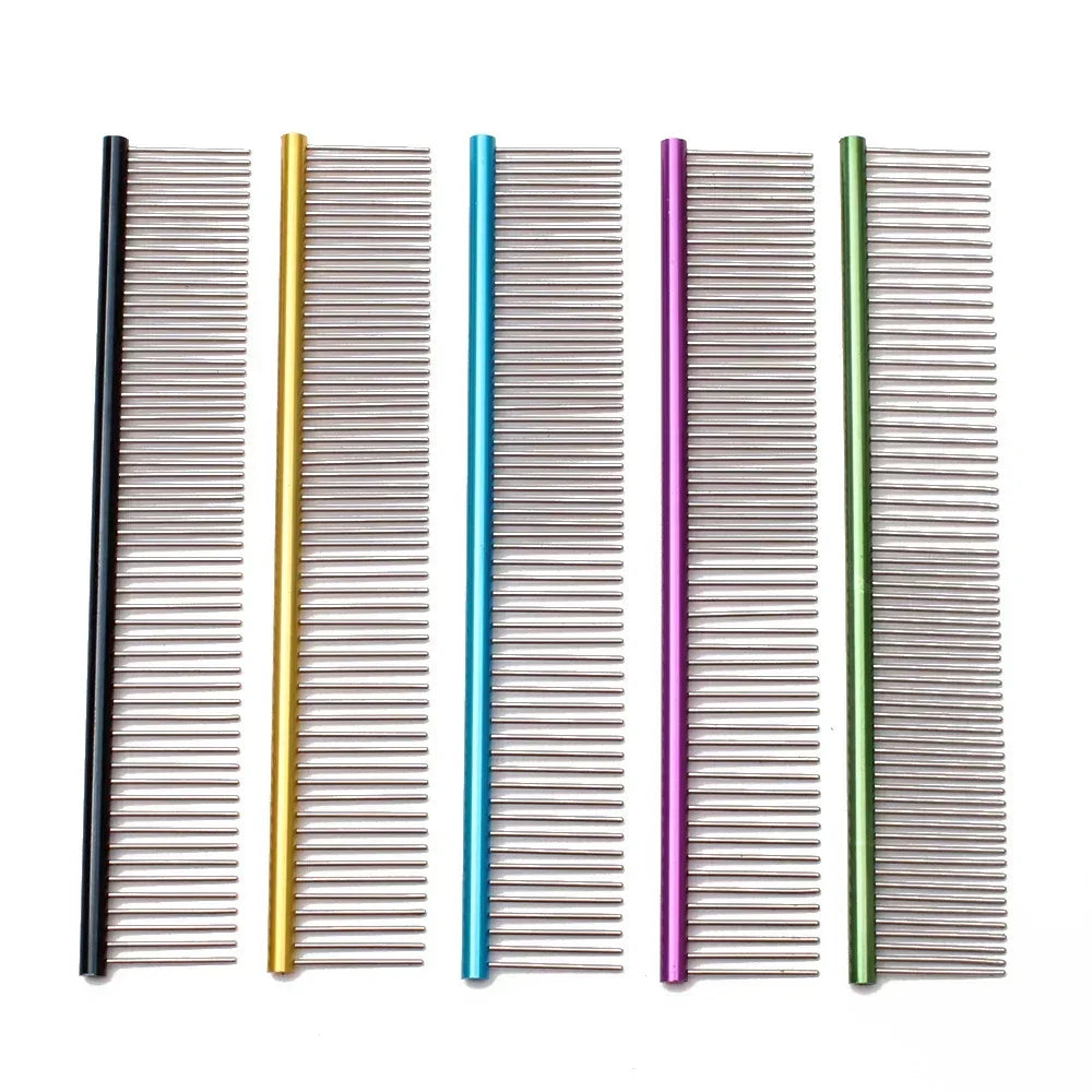 Pet Grooming Combs Aluminum Alloy Brush For Dogs Boundary Knot Massage Tools Professional Salon Cat Hair Cleaning Crescent Combs - Urbizia