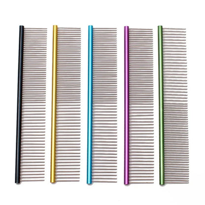 Pet Grooming Combs Aluminum Alloy Brush For Dogs Boundary Knot Massage Tools Professional Salon Cat Hair Cleaning Crescent Combs - Urbizia