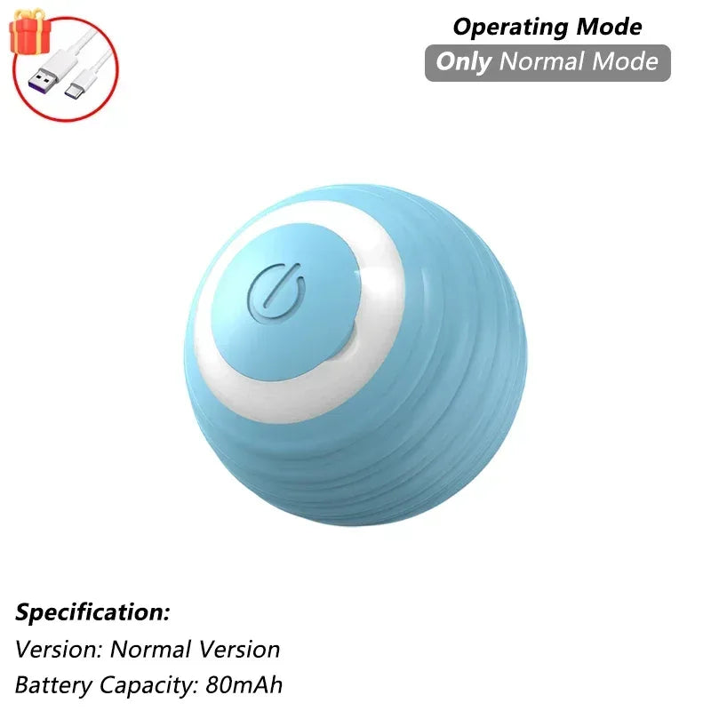 Dog Cat Interactive Ball Toy Automatic Rolling Ball Faux Tail Rechargeable Smart Pet Electric Toy Dog Cat Training Imitate Mouse - Urbizia