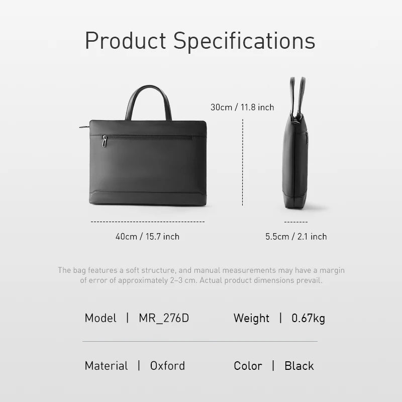 MARK RYDEN Men Laptop Tote Bag 15.6" Oxford Briefcase Lightweight Waterproof Business Handbag for Office Work