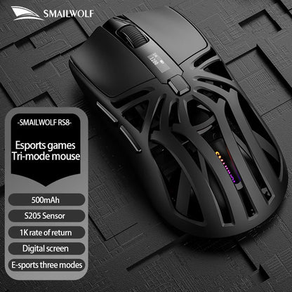 SMAILWOLF RS8  1000Hz Bluetooth mouse, 10000dpi, three-mode connection, lightweight macro gaming mouse notebook computer