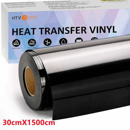 HTVRONT 12"X20ft/50ft/30x1500cm Heat Transfer Vinyl Roll for T-shirt Sticker Craft Iron on DIY PU HTV Film For Printing Clothing