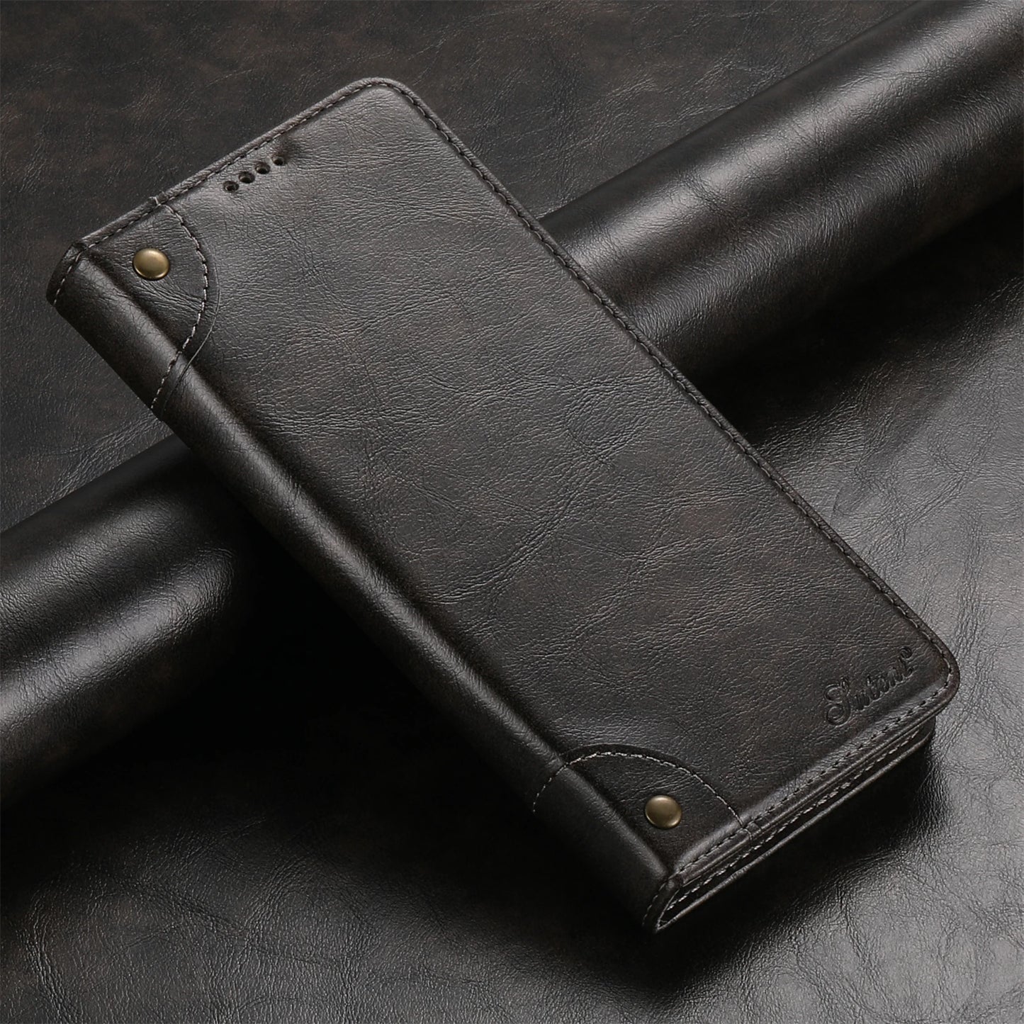 Flip Leather Phone Case for Samsung Galaxy S26 S25 S24 Ultra S22 S23 Plus Note 20 with Magnetic Card Slot Holder Cover LS055