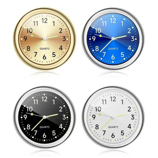 1pc Glow Decorative Clock Car Clock Mini Quartz Analog Car Dashboard Time Stick-On Clock Watch for Car Decoration Exclusive