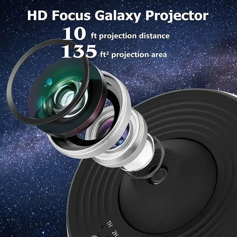 LED Night Light Galaxy Projector Starry Sky Projector 360° Rotate Planetarium Night Lamp For Room Decorative Children Kids Gift - Urbizia