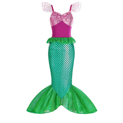 Mermaid Birthday Party Dress – Summer Girl Mermaid Costume for Kids 2-10 Yrs, Anime Cosplay & Fantasy Gown
