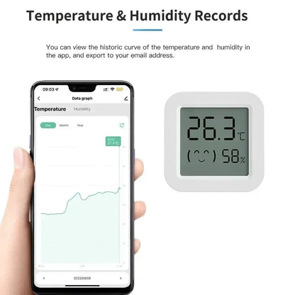 Tuya Zigbee Temperature Humidity Sensor For Smart Home LCD Screen Works With Alexa Google Home APP Smart Life Tuya Smart Yandex - Urbizia