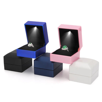Creative LED Lighting Jewelry Ring Pendant Necklace Bracelet With Light Illumination Jewelry Box Lighted Jewelry Packaging Box