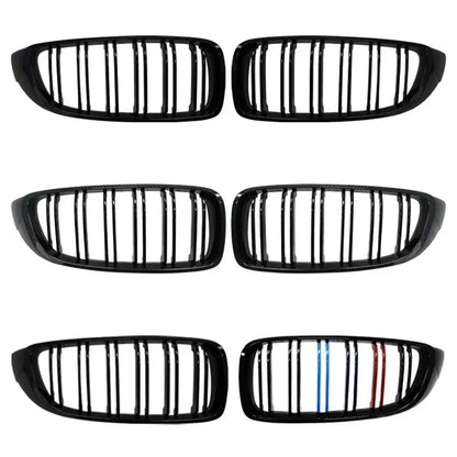 Car Front Bumper Grille Racing Grill For BMW 4 Series F32 F33 F36 M3 F80 M4 F82 12-18 Dual-Slat Glossy Black Accessories