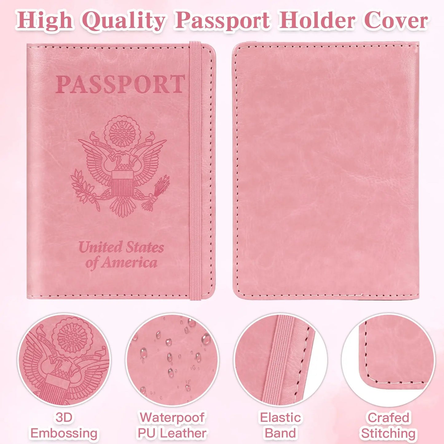Passport Holder for Travel, Rfid Passport Cover Case, Passport Wallet Women Travel Essentials Accessories Document Organizer