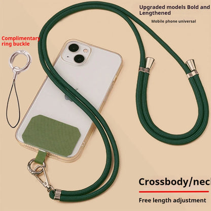 Universal Adjustment Phone Lanyard Solid Color Polyester Necklace Strap Long Hanging Rope With Clip Anti-Lost Crossbody Lanyard