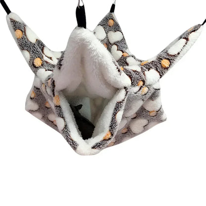 1/2 pcs Hamster Hideout Cage Print Fleece Guinea Pig Sugar Glider Sleeping Bed Rodent Hammock Rat Little House Animals Supplies - Urbizia