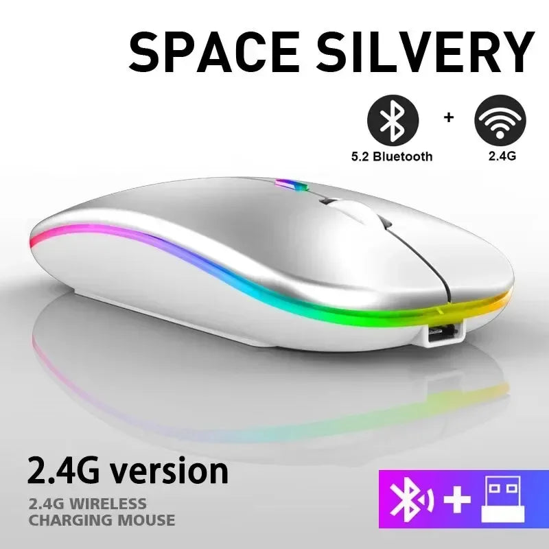 Wireless RGB Rechargeable Bluetooth Gaming Mouse – Ergonomic 3600DPI - Urbizia