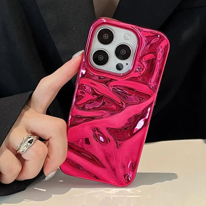 Luxury 3D Wrinkle Electroplate Case for iPhone 17–11 Series