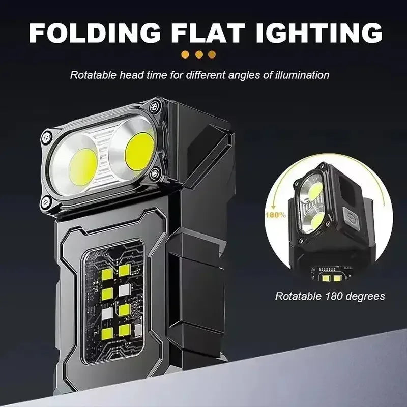 USB Rechargeable Tactical Mini LED Work Light Flashlight Tool - Urbizia