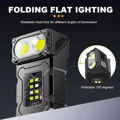 USB Rechargeable Tactical Mini LED Work Light Flashlight Tool - Urbizia
