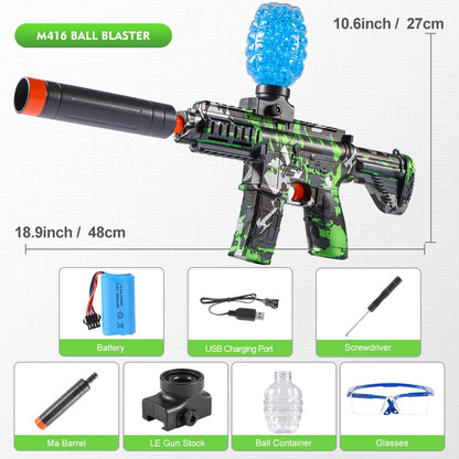 M416 Electric Ball Blaster Toy Gun - High-Speed, Metallic Finish, Rechargeable - Outdoor Game Party Gift(Bullets Excluded)