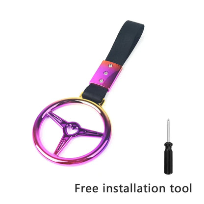 Colorful Car Tow Strap Tsurikawa Ring Heart JDM Train Bus Handle Hand Strap Styling Drift Charm Strap Auto Accessories