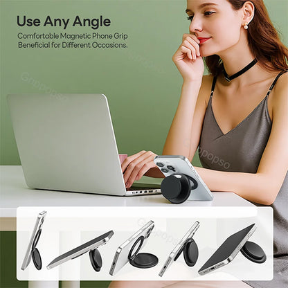 Grippopso NEW Magnetic Phone Grip for MagSafe 360° Rotate Phone Ring Holder And Kickstand For Samsung For iPhone 16/15/14/13/12