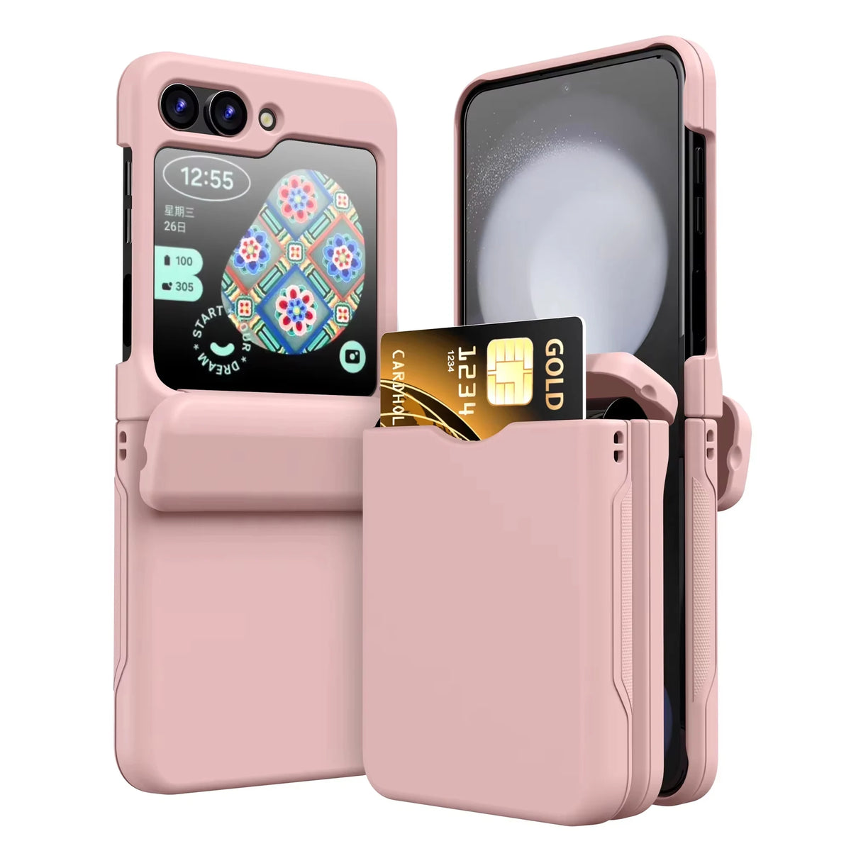 Flip Cover Card Insertion Phone Case For Samsung Galaxy Z Flip 8 Galaxy Z Flip 7 5 4 6 Shockproof Fall Prevention Phone Cover