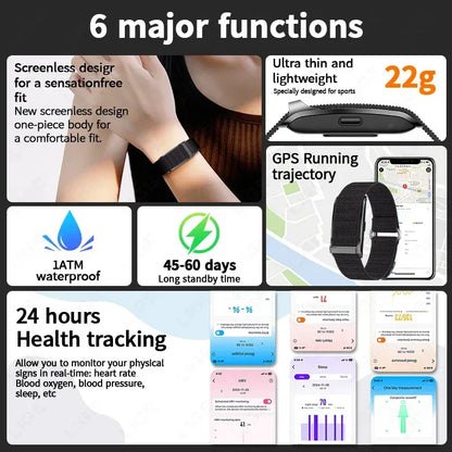 LIGE No Screen Smart Watch Men's Sports Outdoors Fitness Heart Rate Monitor 1ATM Waterproof New Smartwatch For Andrio IOS 2025 - Urbizia