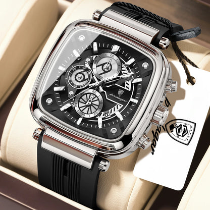 POEDAGAR Luxury Watch For Men Calendar Luminous Waterproof Man Clock Male Chronograph Silicone Sports Men's Quartz Watches Reloj