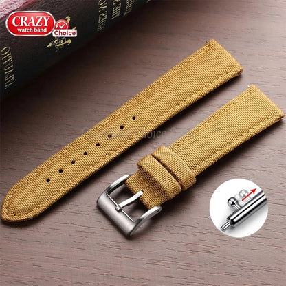 20mm 22mm Waterproof Sailcloth Watch Strap Two-Sided Nylon Watchband Quick Release Band Universal Sport Belt for Men Bracelet