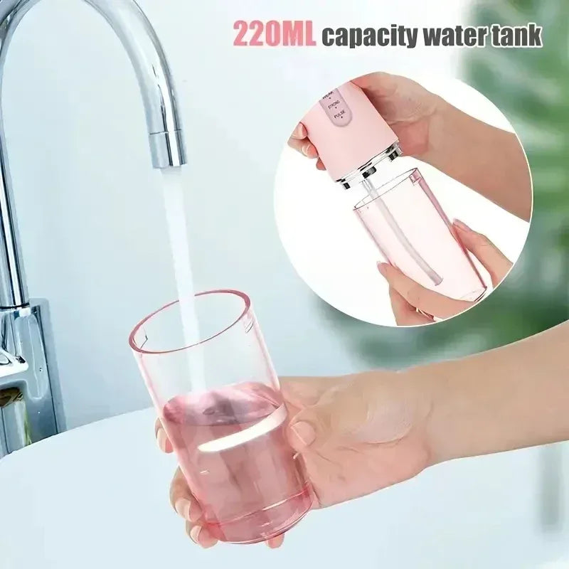 Portable Smart Electric Oral Irrigator Water Flosser 4 Jets 3 Modes Rechargeable Dental Water Jet Irrigator Dental Teeth Cleaner - Urbizia