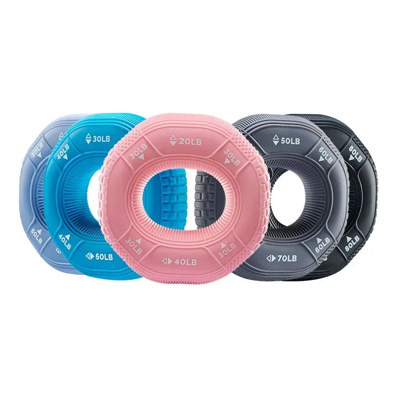Silicone Adjustable 20-90LB Hand Grip Arm Strength Exercise Gripping Ring Fitness Gym Finger Forearm Trainer Carpal Expander - Urbizia