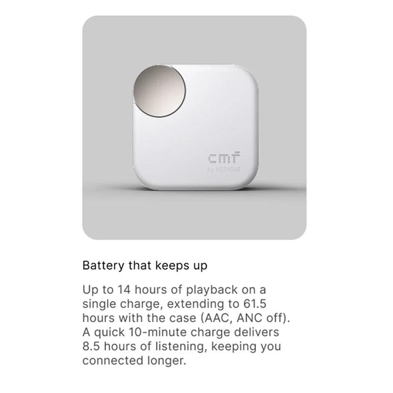 Nothing Buds 2 Plus CMF by New Global version 50dB Hybrid ANC Earbuds Long Battery Hi-Res Audio IP55 Bluetooth-Compatible