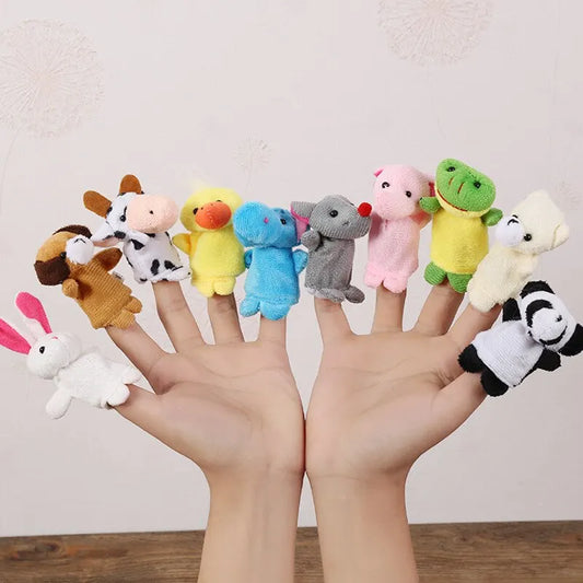 Cartoon Finger Puppet Set – 1/5/10 Plush Hand Dolls for Kids