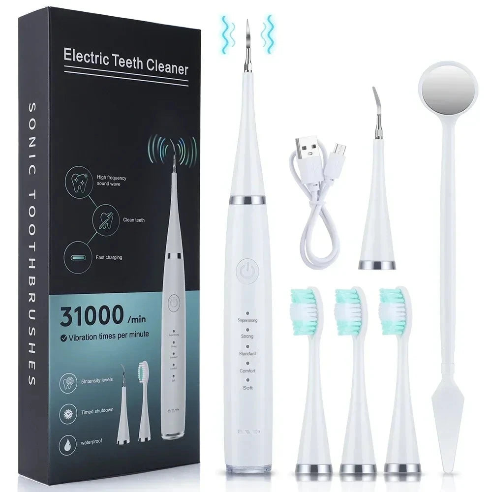 3-in-1 USB Rechargeable Sonic Electric Toothbrush – Tartar Removal & Whitening