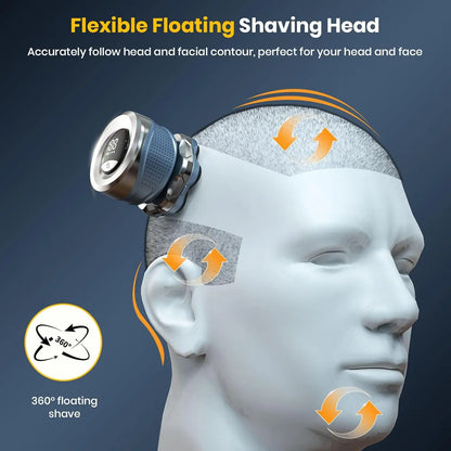 Electric Head Shaver for Bald Men 7D Magnetic Razor Hair Trimmer Rechargeable Shavers for Scalp Face Beard Body Wet Dry Use